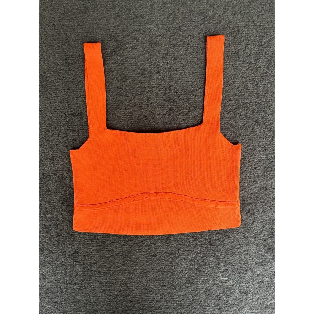 Galita Cropped Tank Top Women's XS Orange Knit‎ Classic Pullover